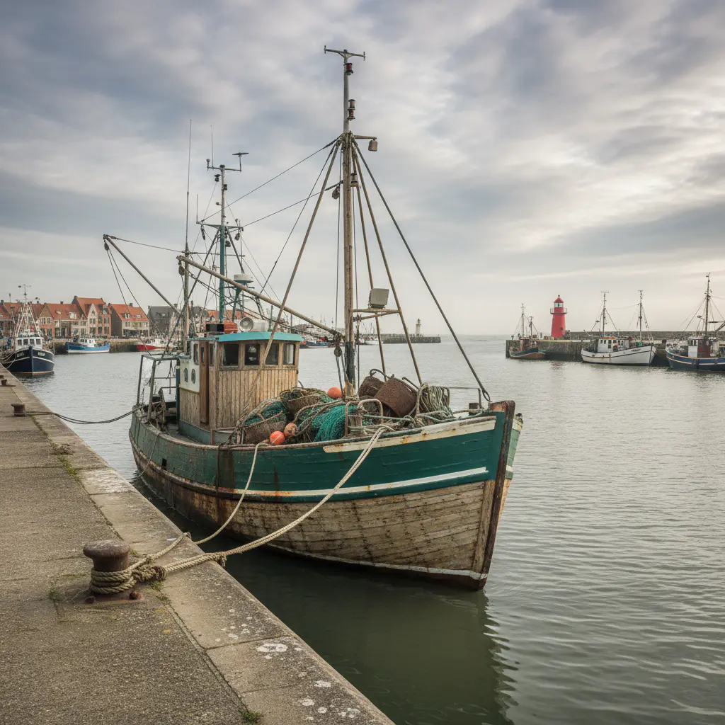 Oude houten vissersboot